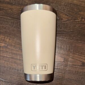YETI Taupe Tumbler with Silver Accents